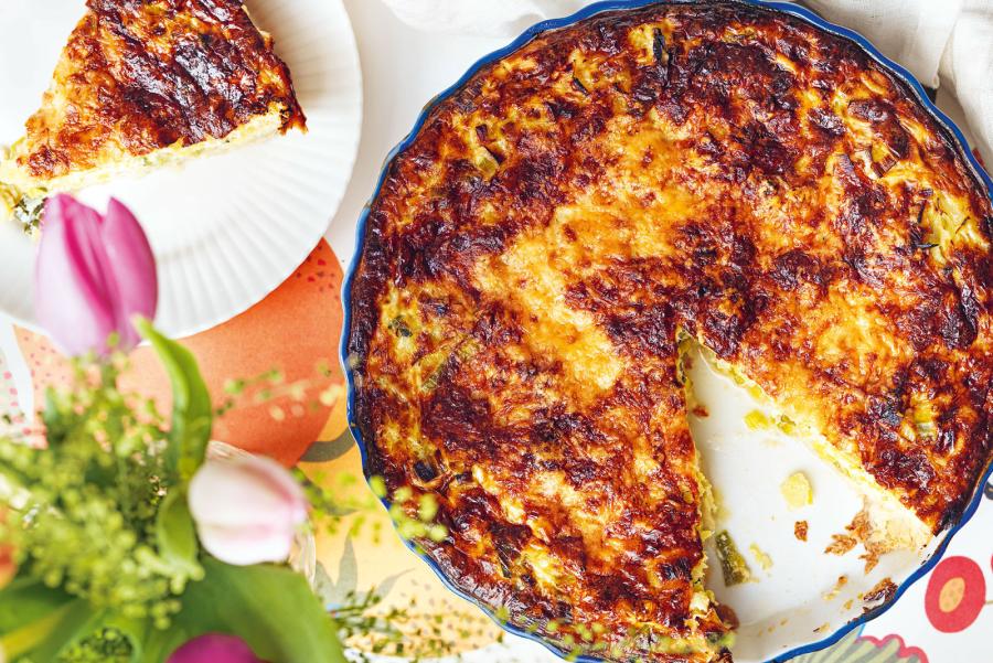 Purjolökspaj med gruyère