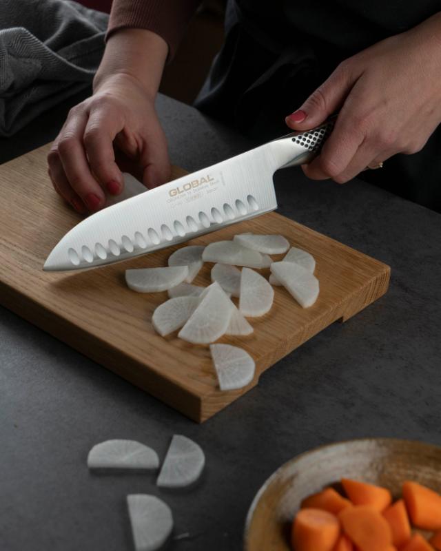 Santokukniv 18 cm olivslipad