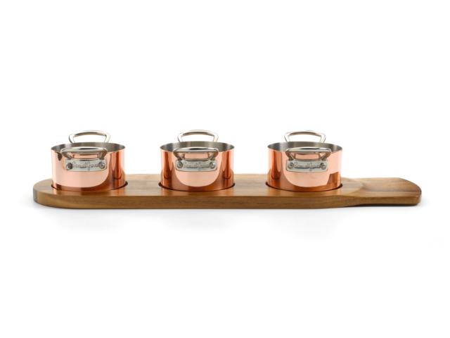 Minigrytset i 3 delar i koppar 9 cm