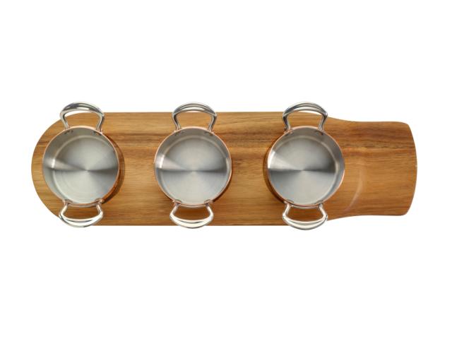 Minigrytset i 3 delar i koppar 9 cm