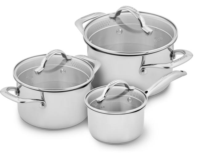 Grytset i 3 delar 1,8 l, 3,4 l & 4,8 l
