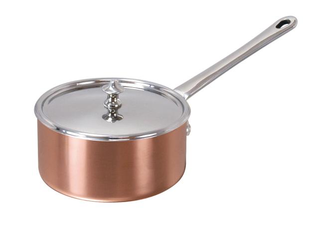 Kastrull i koppar med lock 0,9 l