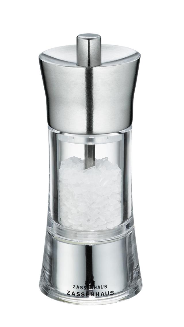 Saltkvarn i akryl/stål 14 cm