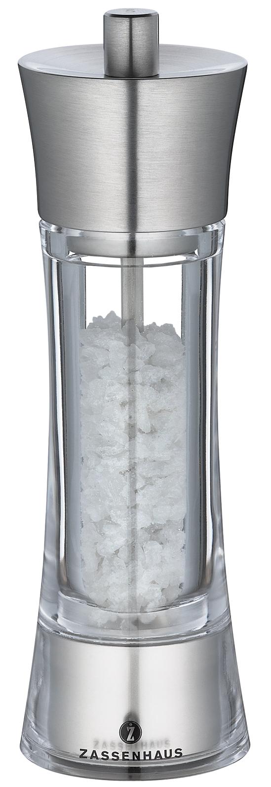 Saltkvarn i akryl/stål 18 cm