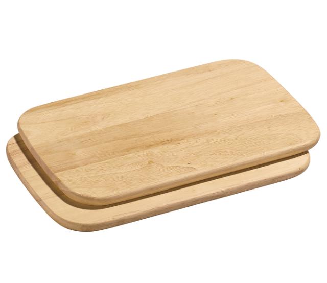 Frukostbräda i rubberwood 26 x 17 cm, 2-pack