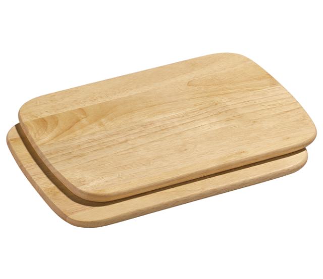 Frukostbräda i rubberwood 28 x 20 cm, 2-pack