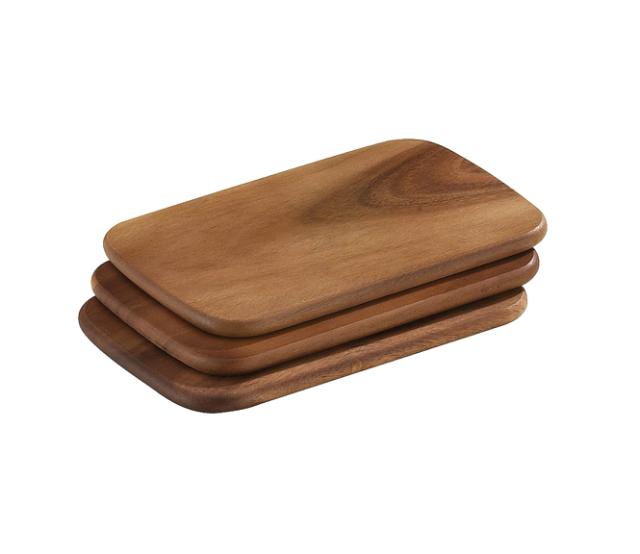 Frukostbräda i akacia 22 x 15 cm, 3-pack