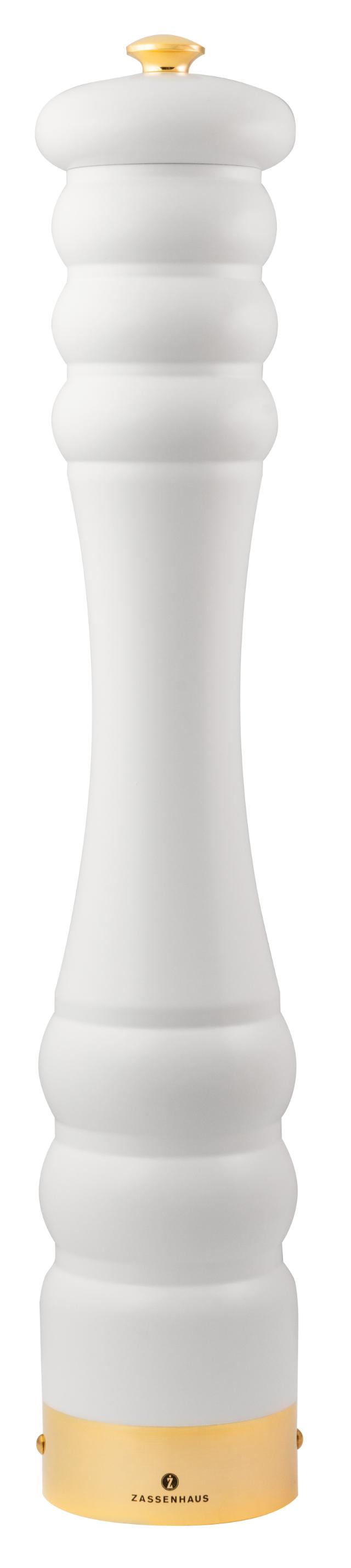 Saltkvarn 45 cm matt vit/guld