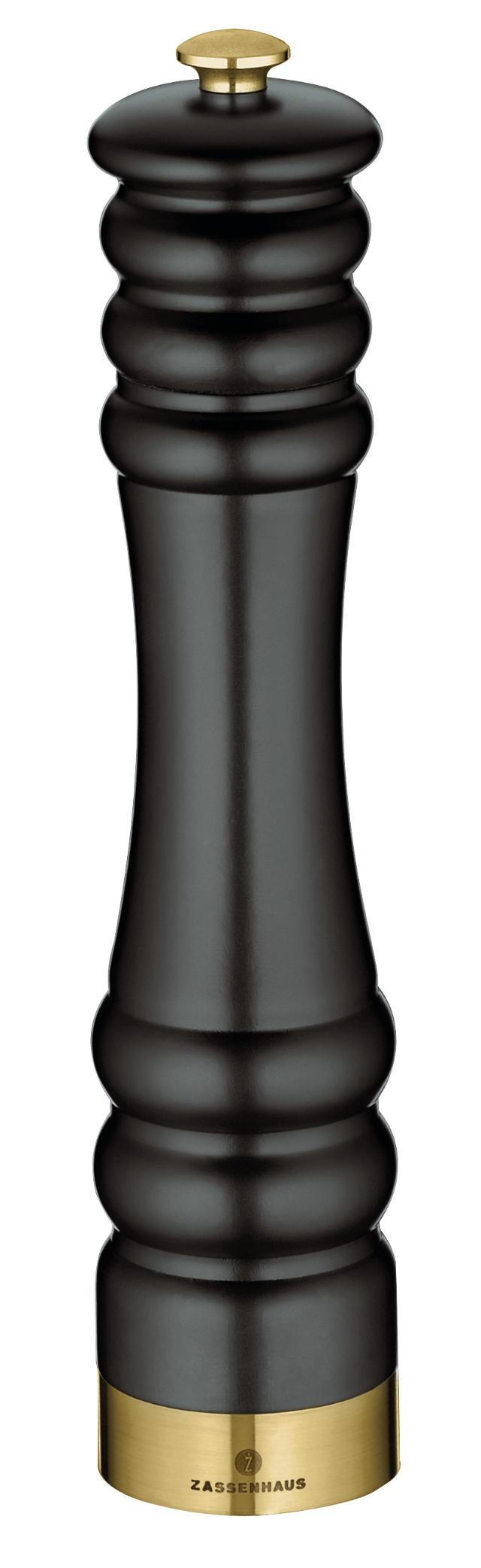 Pepparkvarn 25 cm matt svart/guld