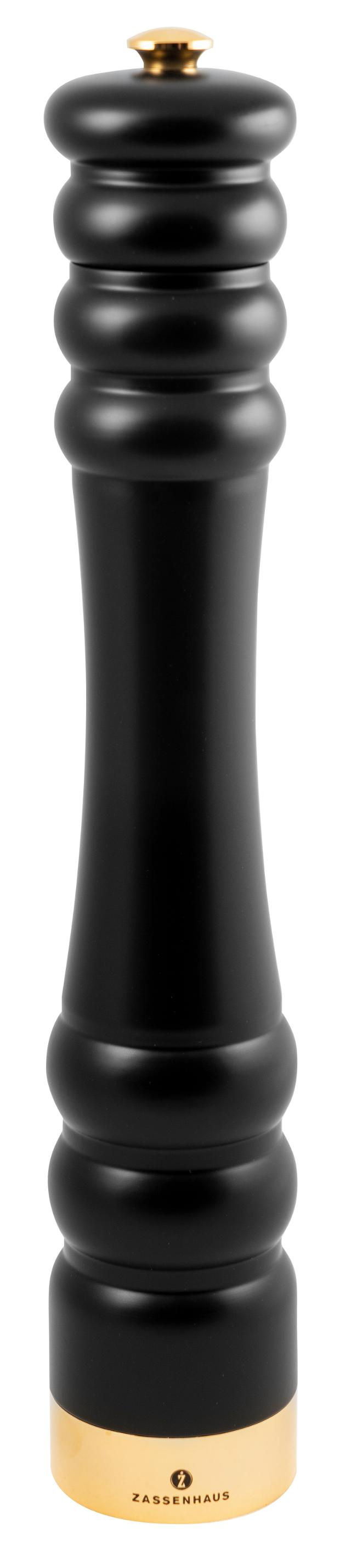 Pepparkvarn 35 cm matt svart/guld